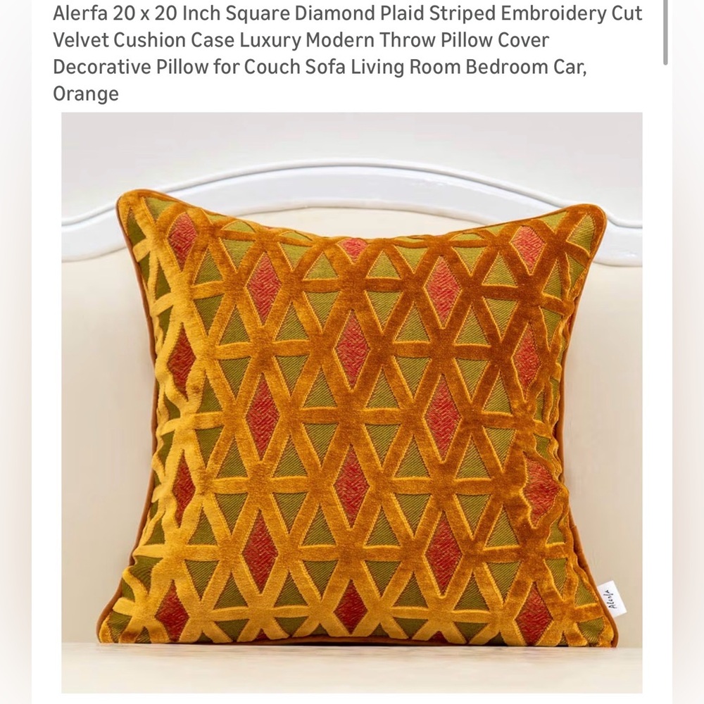 Geometric Velvet Throw Pillow Cover - Picture 2 of 4